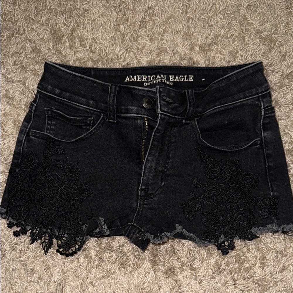 American Eagle Outfitters Black Jean Shorts